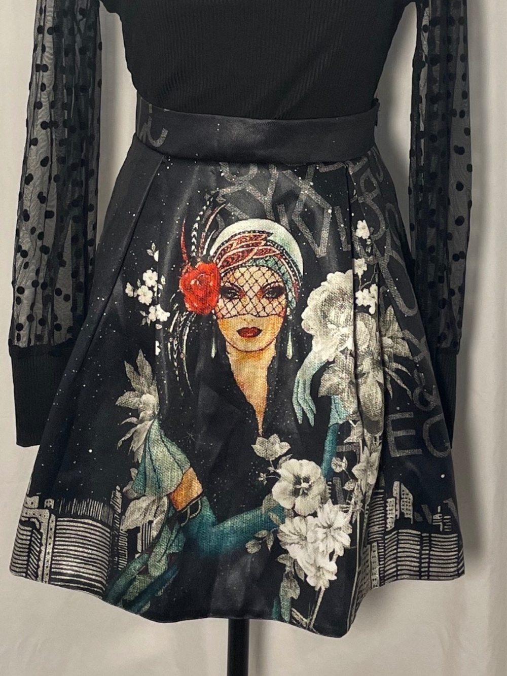 Romantic Printed Mini Skirt